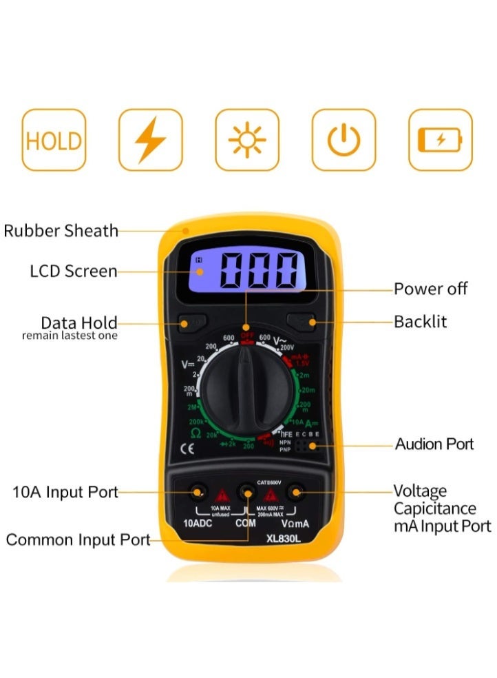 Sausiry LCD Digital Multimeter Voltmeter AC DC Voltage Tester Circuit Checker Buzzer - Image 4